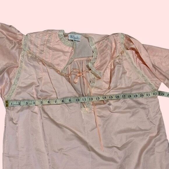 Character cuddleskin gown pajamas pink satin vintage M 8/10 Victorian - Picture 5 of 12